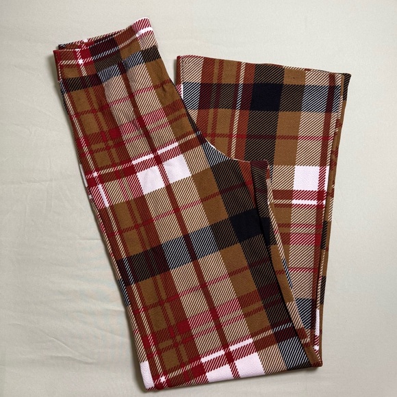 Fashion Nova Plaid women’s Pants - Brown, Red, Black #29 - Picture 2 of 8
